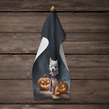 Load image into Gallery viewer, American Eskimo Puppy Halloween Kitchen Towel