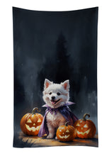Load image into Gallery viewer, American Eskimo Puppy Halloween Kitchen Towel