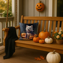 Load image into Gallery viewer, American Eskimo Puppy Halloween Throw Pillow