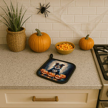 Load image into Gallery viewer, Australian Shepherd Puppy Halloween Pair of Pot Holders