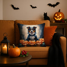 Load image into Gallery viewer, Australian Shepherd Puppy Halloween Throw Pillow