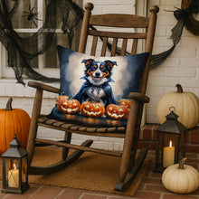 Load image into Gallery viewer, Australian Shepherd Puppy Halloween Throw Pillow