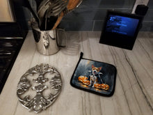 Load image into Gallery viewer, Basenji Puppy Halloween Pair of Pot Holders