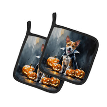 Load image into Gallery viewer, Basenji Puppy Halloween Pair of Pot Holders