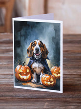 Load image into Gallery viewer, Basset Hound Puppy Halloween Greeting Cards Pack of 8