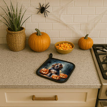 Load image into Gallery viewer, Basset Hound Puppy Halloween Pair of Pot Holders