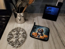 Load image into Gallery viewer, Basset Hound Puppy Halloween Pair of Pot Holders