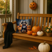 Load image into Gallery viewer, Bernedoodle Puppy Halloween Throw Pillow
