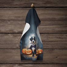 Load image into Gallery viewer, Bernese Mountain Dog Puppy Halloween Kitchen Towel