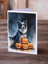 Load image into Gallery viewer, Border Collie Puppy Halloween Greeting Cards Pack of 8