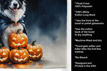 Load image into Gallery viewer, Border Collie Puppy Halloween Kitchen Towel