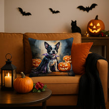 Load image into Gallery viewer, Boston Terrier Puppy Halloween Throw Pillow