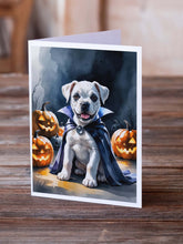 Load image into Gallery viewer, White Boxer Puppy Halloween Greeting Cards Pack of 8