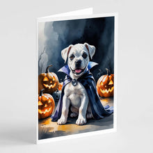 Load image into Gallery viewer, White Boxer Puppy Halloween Greeting Cards Pack of 8