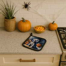 Load image into Gallery viewer, White Boxer Puppy Halloween Pair of Pot Holders