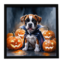 Load image into Gallery viewer, Boxer Puppy Halloween Framed Metal Print