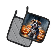 Load image into Gallery viewer, Boxer Puppy Halloween Pair of Pot Holders