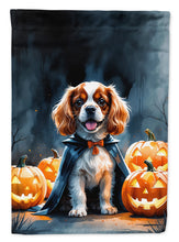Load image into Gallery viewer, Cavalier Spaniel Puppy Halloween House Flag