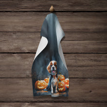 Load image into Gallery viewer, Cavalier Spaniel Puppy Halloween Kitchen Towel