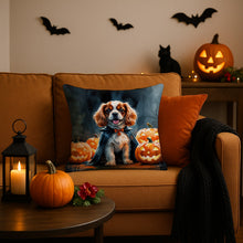 Load image into Gallery viewer, Cavalier Spaniel Puppy Halloween Throw Pillow