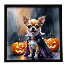 Load image into Gallery viewer, Chihuahua Puppy Halloween Framed Metal Print