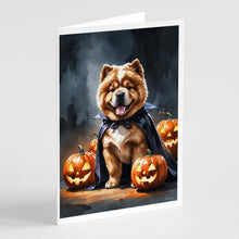 Load image into Gallery viewer, Chow Chow Puppy Halloween Greeting Cards Pack of 8