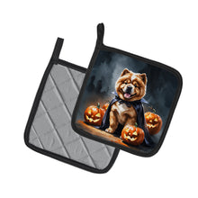 Load image into Gallery viewer, Chow Chow Puppy Halloween Pair of Pot Holders