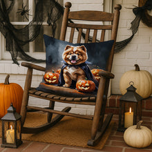 Load image into Gallery viewer, Chow Chow Puppy Halloween Throw Pillow