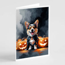Load image into Gallery viewer, Corgi Puppy Halloween Greeting Cards Pack of 8