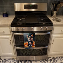 Load image into Gallery viewer, Corgi Puppy Halloween Kitchen Towel