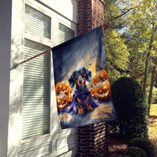 Load image into Gallery viewer, Dachshund Puppy Halloween House Flag