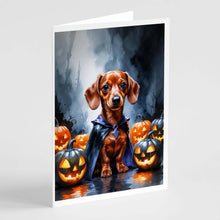 Load image into Gallery viewer, Red Dachshund Puppy Halloween Greeting Cards Pack of 8