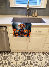 Load image into Gallery viewer, Red Dachshund Puppy Halloween Kitchen Towel