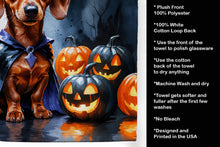 Load image into Gallery viewer, Red Dachshund Puppy Halloween Kitchen Towel