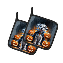 Load image into Gallery viewer, Dalmatian Puppy Halloween Pair of Pot Holders