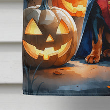 Load image into Gallery viewer, Doberman Pinscher Puppy Halloween House Flag