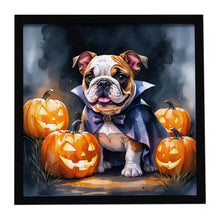 Load image into Gallery viewer, English Bulldog Puppy Halloween Framed Metal Print