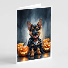 Load image into Gallery viewer, German Shepherd Puppy Halloween Greeting Cards Pack of 8