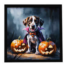 Load image into Gallery viewer, German Shorthaired Pointer Puppy Halloween Framed Metal Print