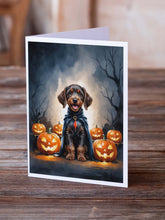 Load image into Gallery viewer, German Wirehaired Pointer Puppy Halloween Greeting Cards Pack of 8