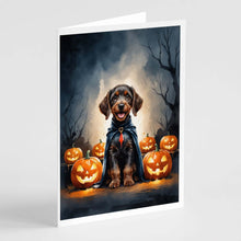 Load image into Gallery viewer, German Wirehaired Pointer Puppy Halloween Greeting Cards Pack of 8