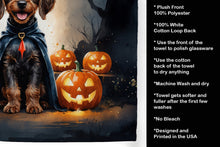 Load image into Gallery viewer, German Wirehaired Pointer Puppy Halloween Kitchen Towel