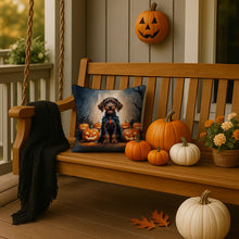 Load image into Gallery viewer, German Wirehaired Pointer Puppy Halloween Throw Pillow