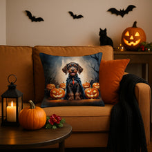 Load image into Gallery viewer, German Wirehaired Pointer Puppy Halloween Throw Pillow