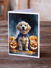 Load image into Gallery viewer, Golden Retriever Puppy Halloween Greeting Cards Pack of 8