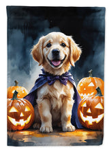 Load image into Gallery viewer, Golden Retriever Puppy Halloween Garden Flag