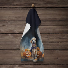 Load image into Gallery viewer, Golden Retriever Puppy Halloween Kitchen Towel