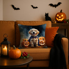 Load image into Gallery viewer, Golden Retriever Puppy Halloween Throw Pillow