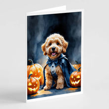 Load image into Gallery viewer, Goldendoodle Puppy Halloween Greeting Cards Pack of 8