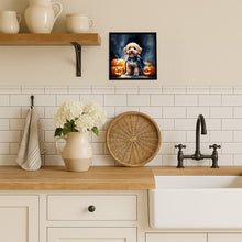 Load image into Gallery viewer, Goldendoodle Puppy Halloween Framed Metal Print